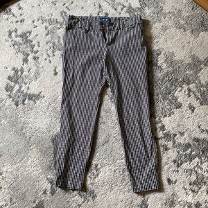 Black and white checkered print dress pants